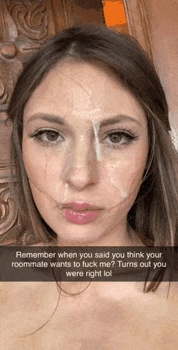 Roommate Covers Her Face With Cum