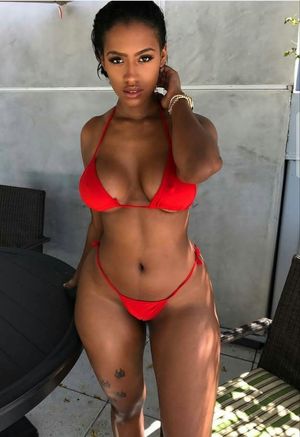 Petite and cute ebony in bikini