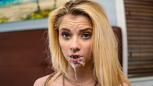 Blonde teen facial