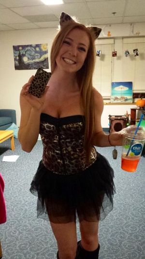 Hot babe in cat costume