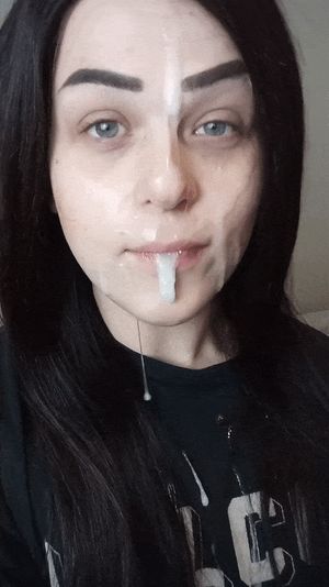messy cumslut face
