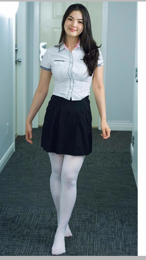 Cute Asian skirt white pantyhose
