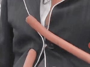 Asian stripped by tentacles