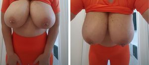 36J breasts have a volume of 6 liters each