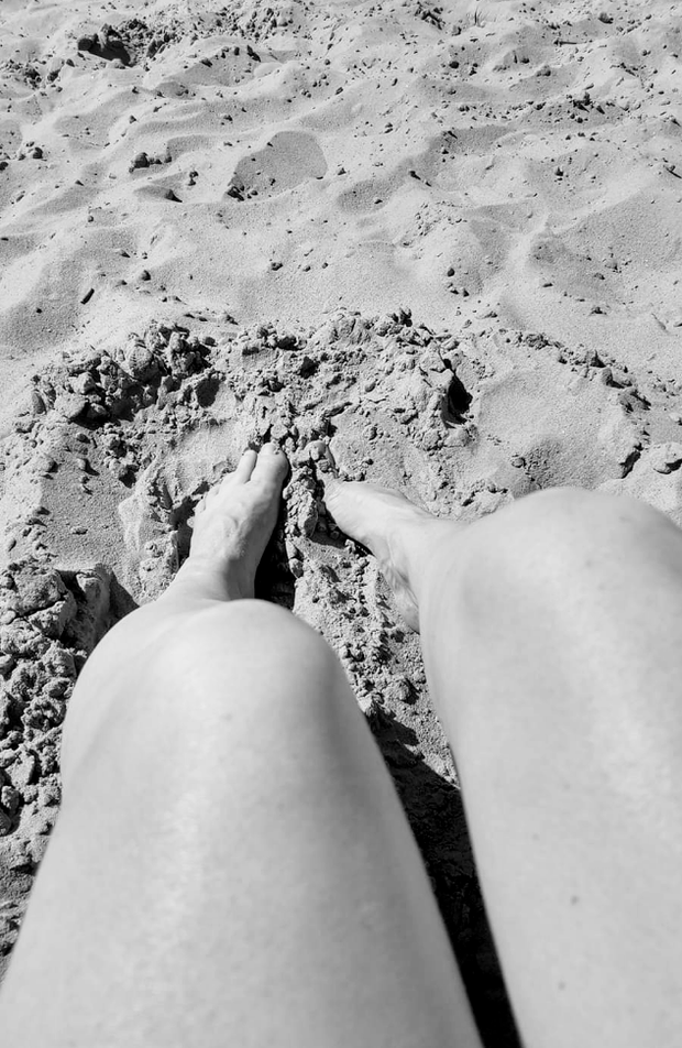 A lovely day on the beach, feet into the warm sand...