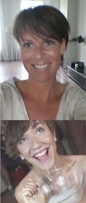 Before / After: this lovely Hot Wife loves her (cum-)cocktail party. 53i