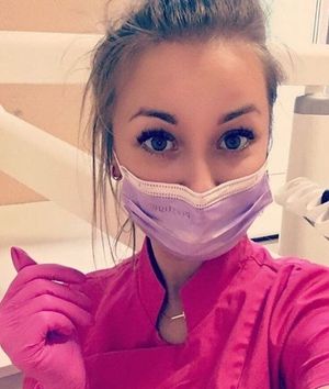 Blues eyes in purple mask