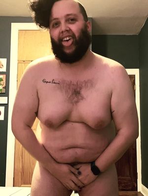 Hefty man boobs