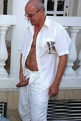 Older guy showing cock