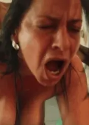 In her guts