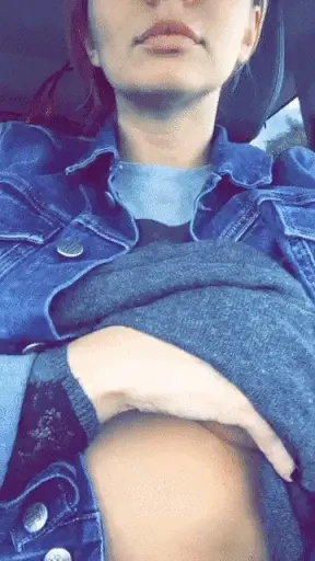 Driving Tit Flash Selfie