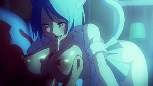 Amazing catgirl gets a mouthful