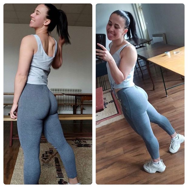 Serbian fit slut showing of her ass