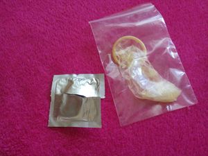 Found and packaged condom