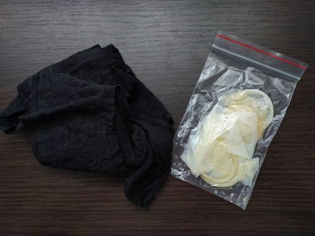 Found and packaged condom