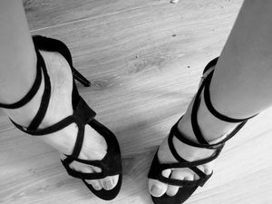Sexy feet in high heels. Like my shoes?