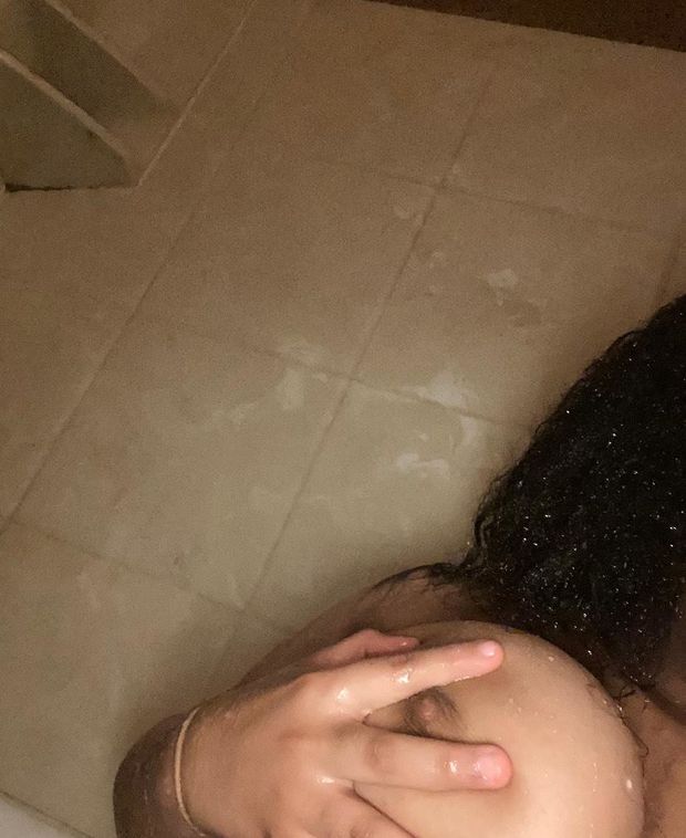Ebony teen in the shower
