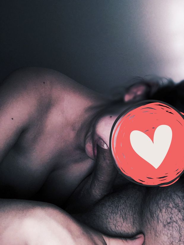 Cheek bulge blowjob