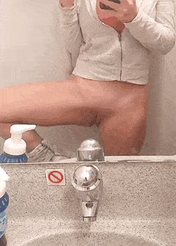 Masturbating In The Bathroom Mirror