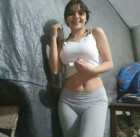 Teen showing her soft belly button