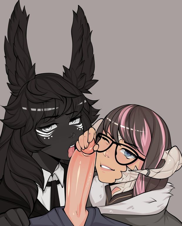 Viera and au ra worship a cock