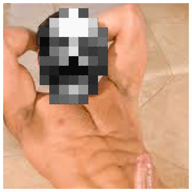 Huge fake white cock posing. Not me