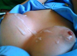 cum on beautiful tits