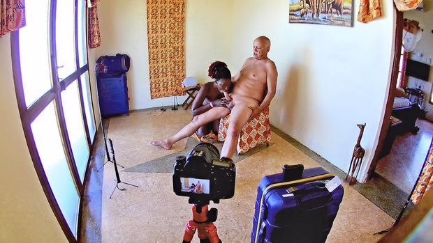 Participate in porn shooting with porn actress Olivia and porn actor Cane
