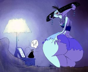 cartoon goth woman very stylized