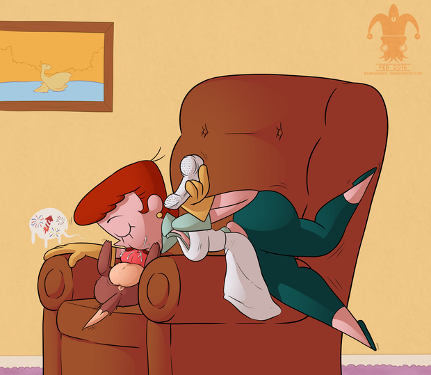 Mom kissing the dog