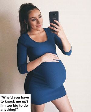 Pregnant caption