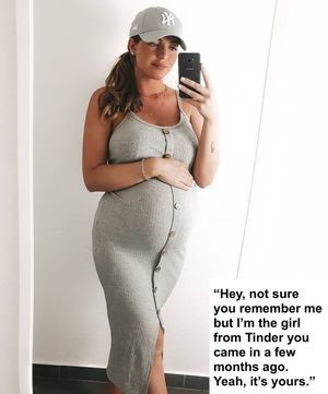 Pregnant caption