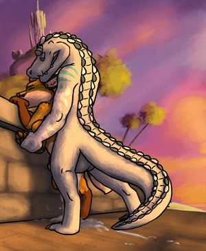 Furry having public sex