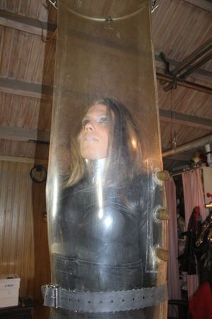 Into the giant condom