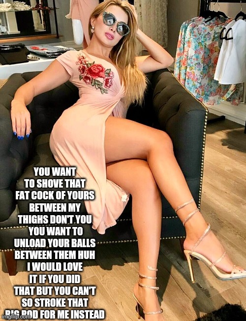Blond with sexy thighs feeds into your fantasy