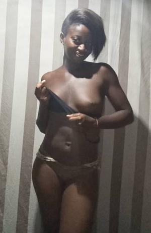 Ebony with small tits