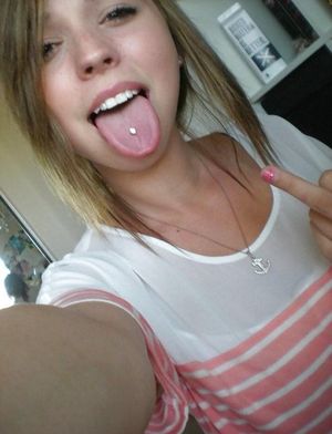 Cute pierced tongue