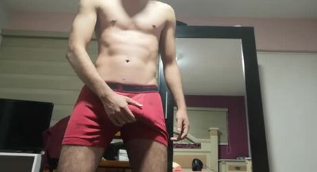 Big dick stroker dumps a load