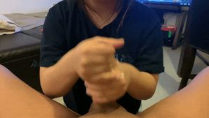 Asian Babe Milks Juicy Cock