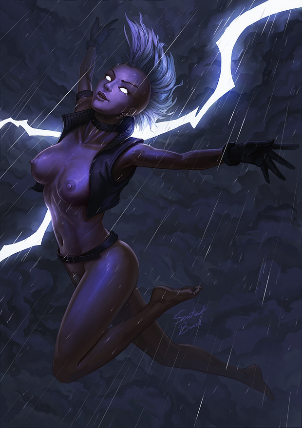 Storm enjoying the rain by SentientBrush