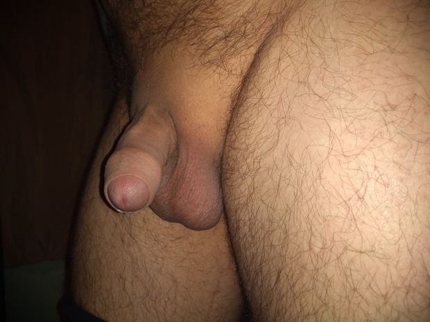Starting the show of shaved balls and surprised dick