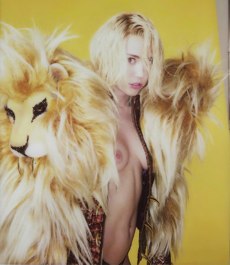 Miley Cyrus Topless as a Lion