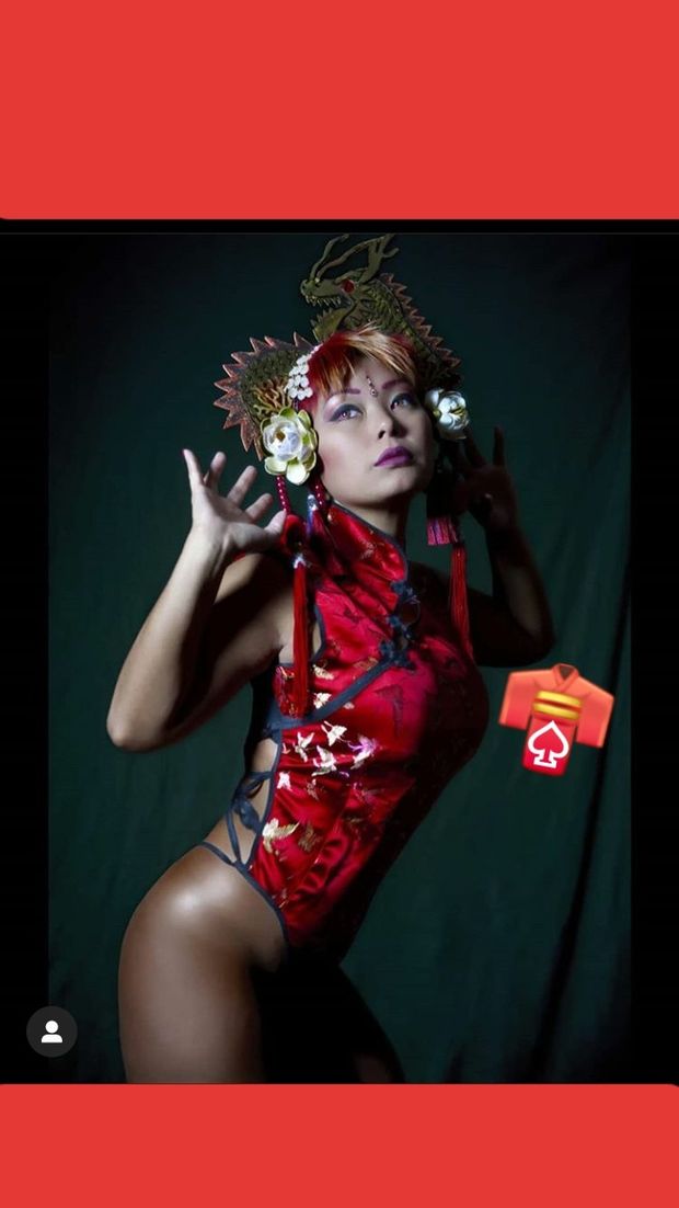 Dumb Asian in Sex-worker Outfit