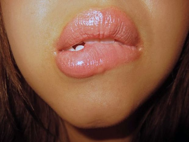 sensual lip bite