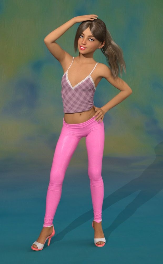 Teen in Pink Leggings