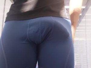 My big fat cock bulging, should I take it off?~