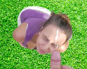 nice cumming on face in public on nature