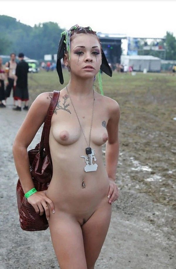 Petite amateur naked in public at a nudist campground concert-See more hotties on our blog