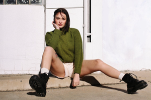 Sweater. Short shorts. Doc Martens.