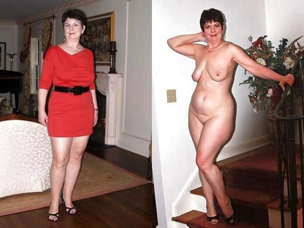 Granny Posing on Stairs